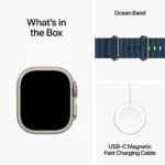 Apple Watch Ultra 2 [GPS + Cellular 49mm] Titanium Case with - Blue Ocean Band - Image 9